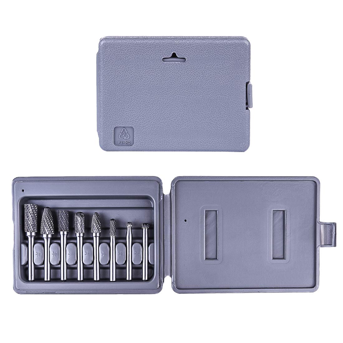 Batop - Set di 8 frese in metallo duro da 6,35 mm per legno, metallo, marmo, levigatura, lucidatura, incisione, foratura, ecc.