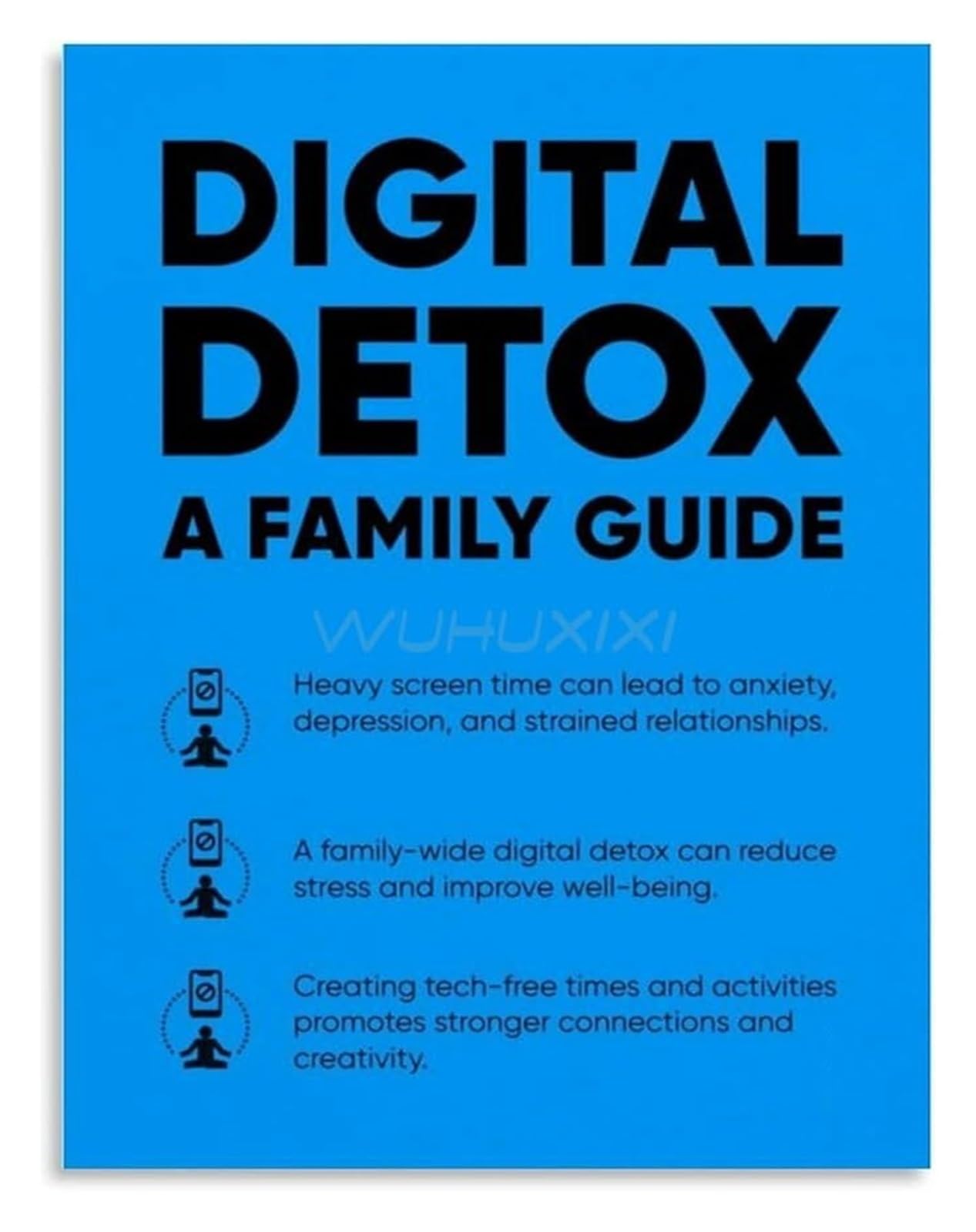 KCDFDVJFBM Digital Detox Motivational Guide Canvas Art Print for Bedroom Space Living Room(Framed,16x24inch(40x60cm))