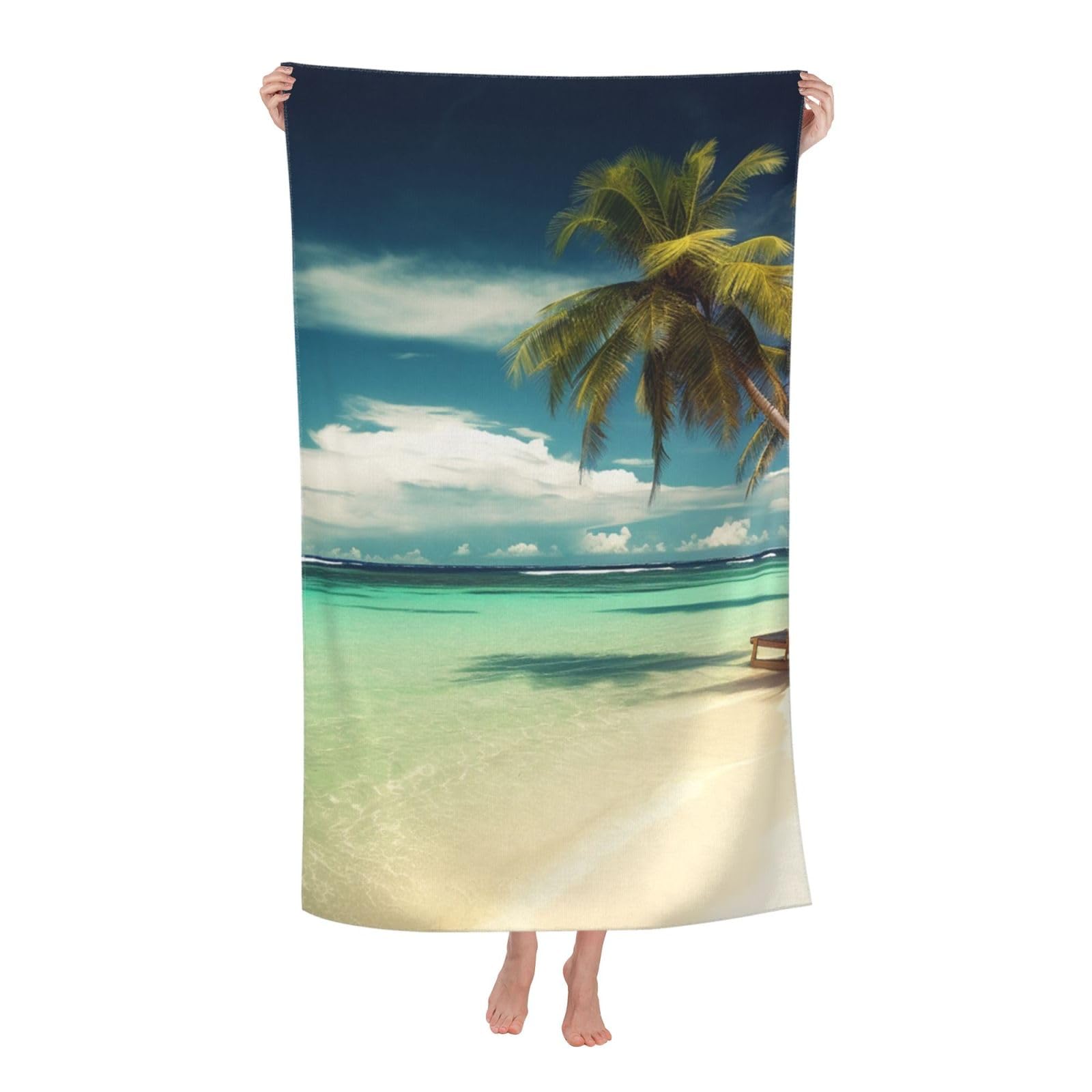 HLBSDM Tropical Holidays Beach Towel 52 x 32 in Vacation Essentials Quick Dry Sand Free Pool Swim Towel Super Absorbent Bath Towels Oversized Gym Towels Travel Blanket Gift