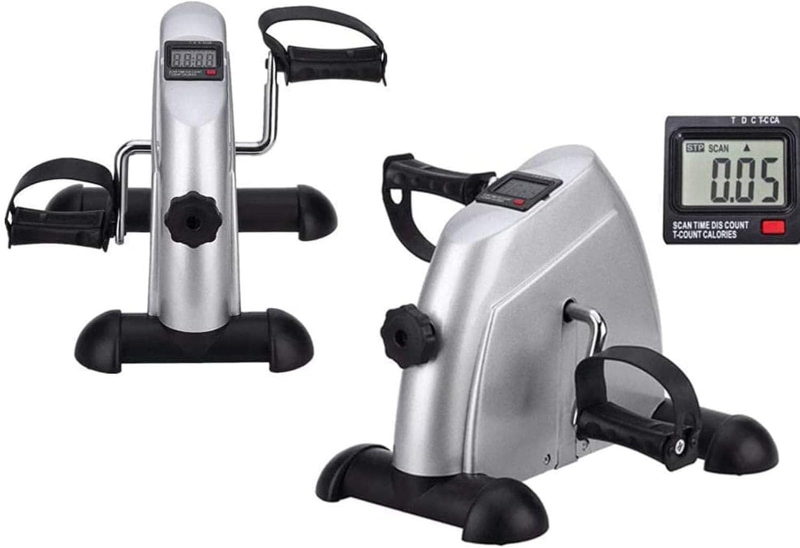 Mini rower treningowy z pedałami, siedzący, podbiurkowy z wyświetlaczem LCD do ćwiczeń nóg i ramion, sprzęt rehabilitacyjny dla osób niepełnosprawnych i seniorów