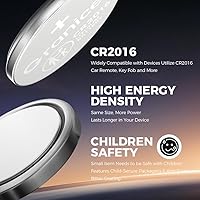 Vista 6 de Pila 2016 Compatible con Apple AirTag CR2016 de Litio 3V Pila de Moneda para Seguridad Infantil, Adecuada para Llaveros, Sensores Inteligentes