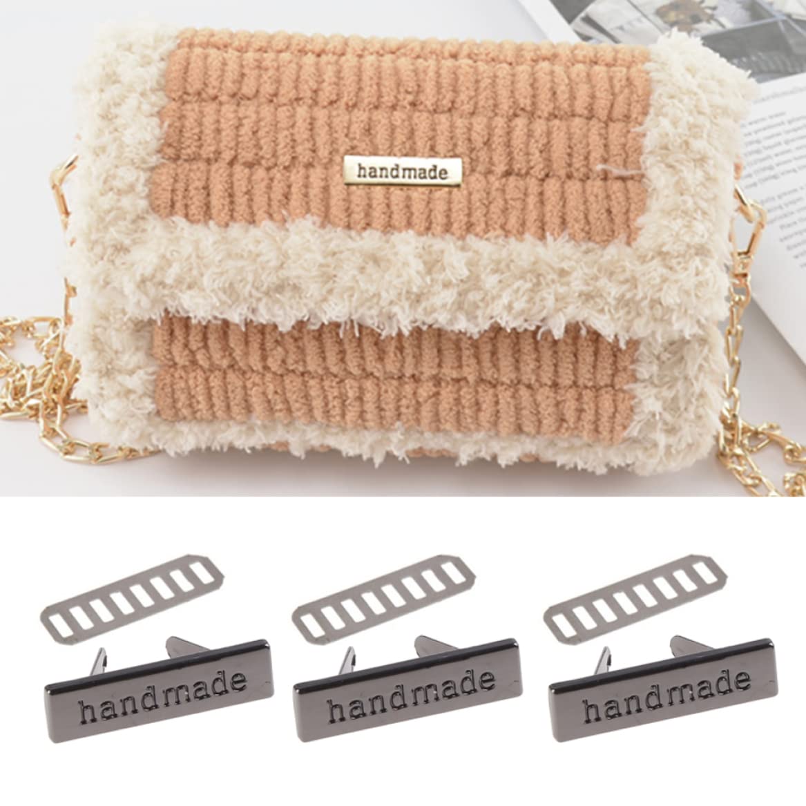 10pcs Handmade Metal Labels For Clothes Shoes Bags Tags Handcrafts Accessories - Foto 14