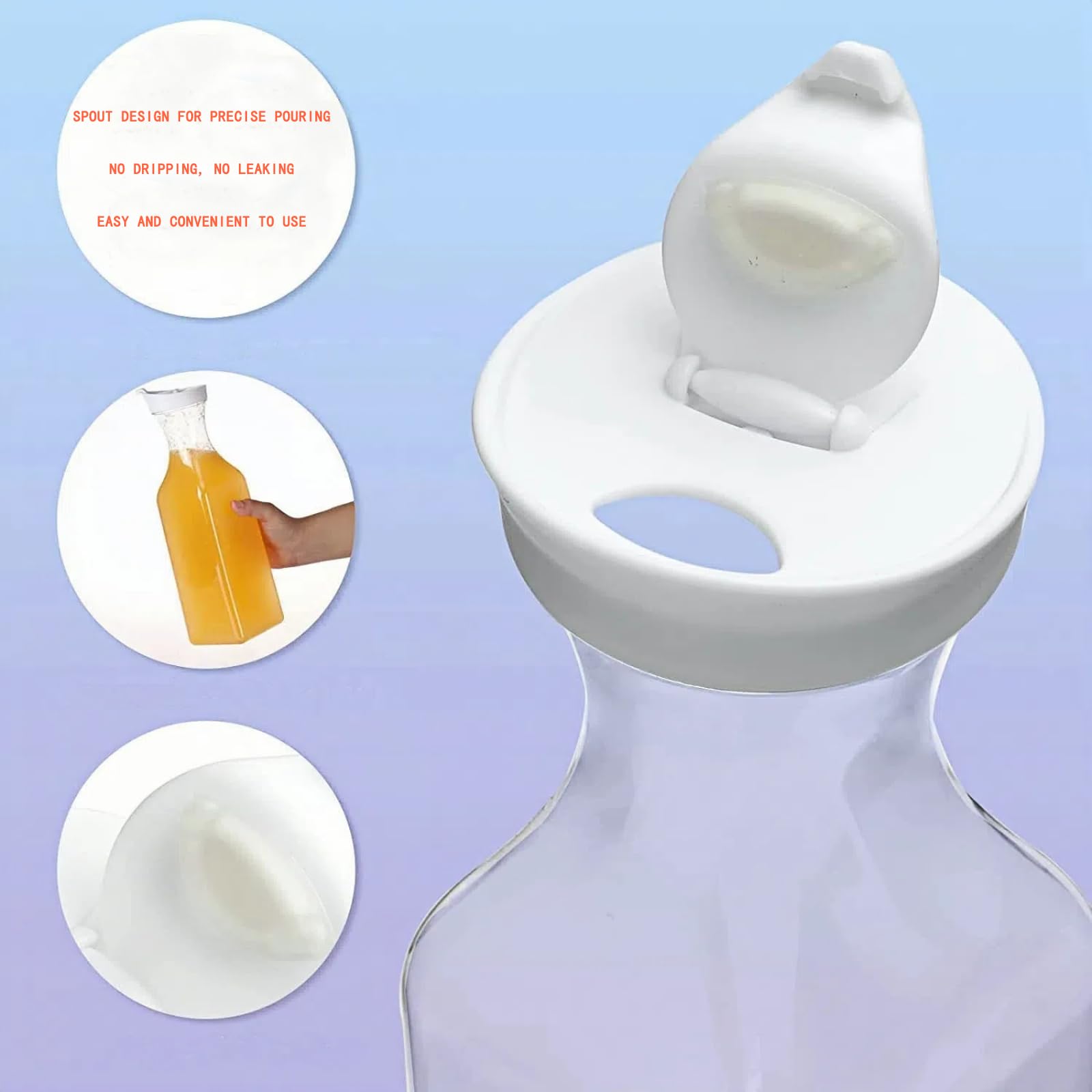 Set da 2 pezzi di brocche in plastica da 1,5L con coperchi a flip bianchi brocca per acqua brocca per succo adatta per acqua succo tè freddo soda limonata e altre bevande fredde