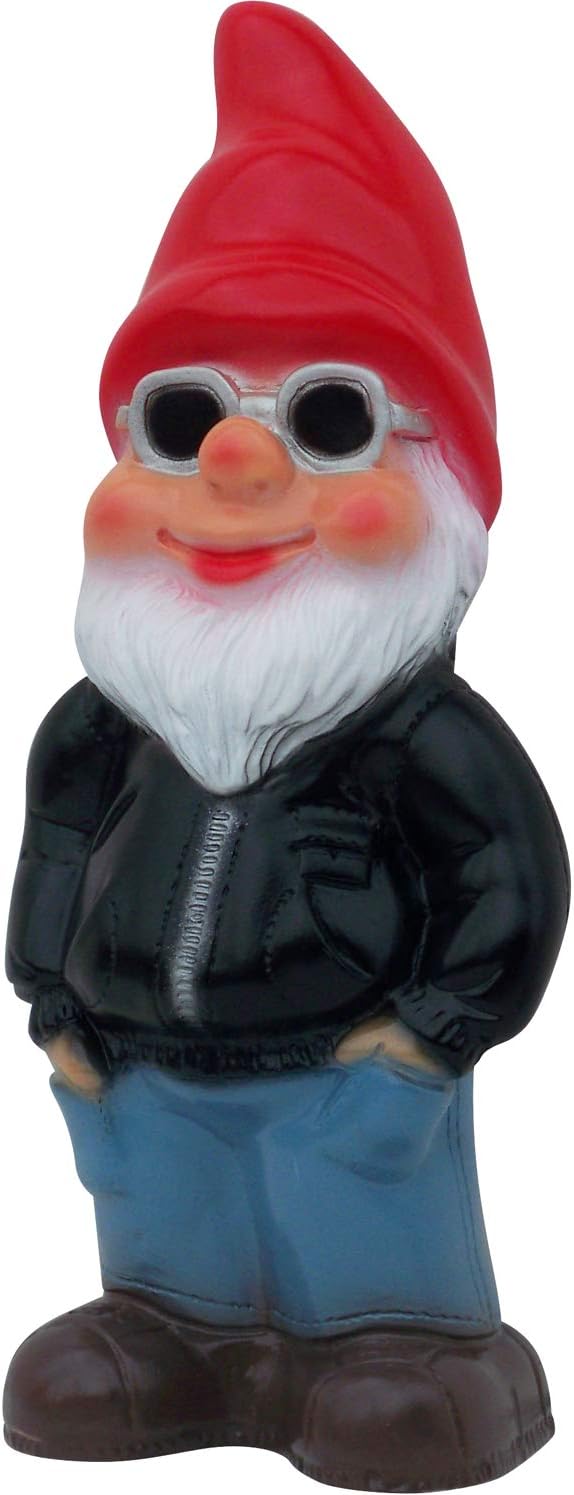 Biker Gnome, 13" Large UV Resistant Lawn Ornament