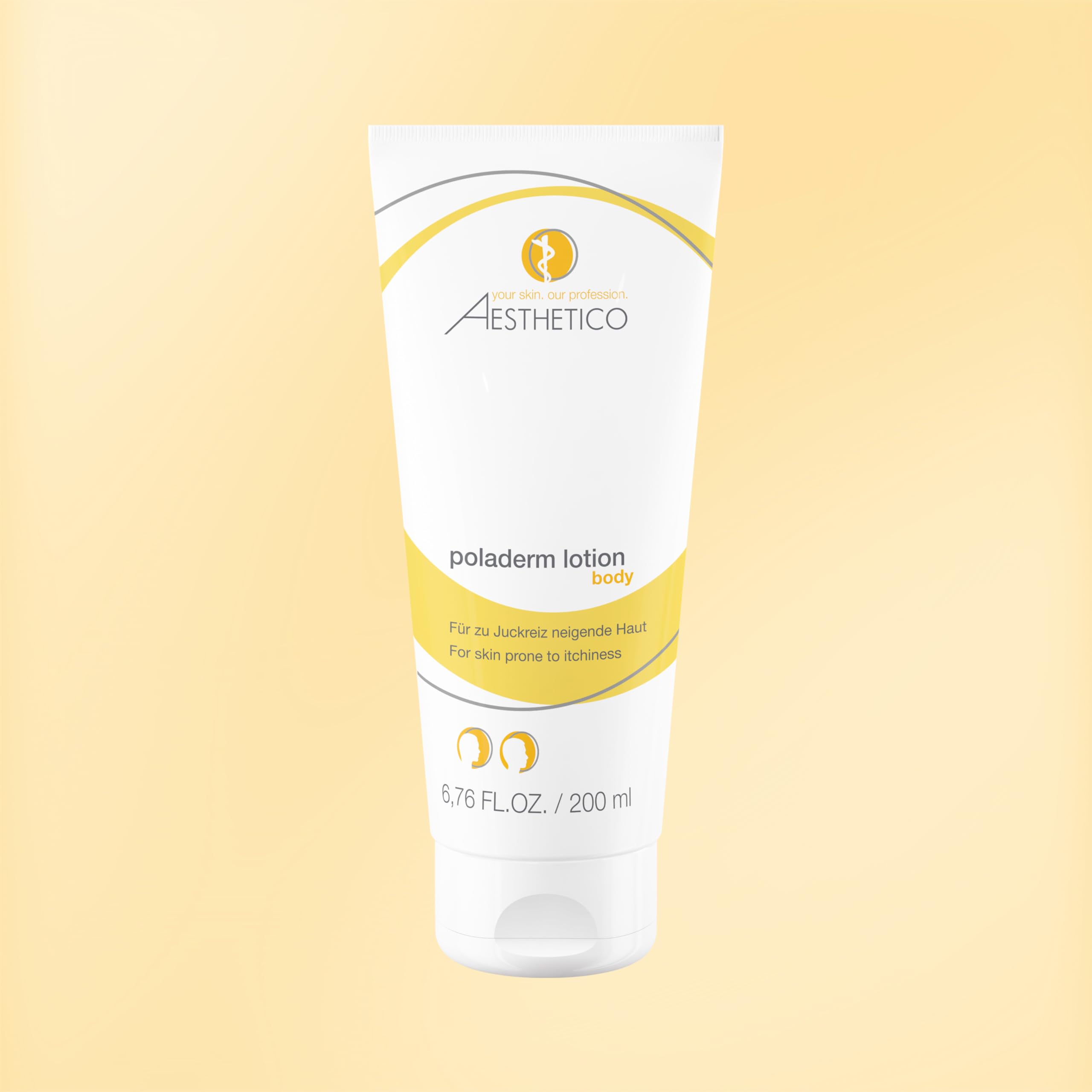 AESTHETICO poladerm lotion, 200 ml - SOS-Hilfe bei Juckreiz, kühlend und beruhigend, Körperlotion mit Urea, feuchtigkeitsspendend, schützt vor Feuchtigkeitsverlust, parfümfrei, schnell einziehend
