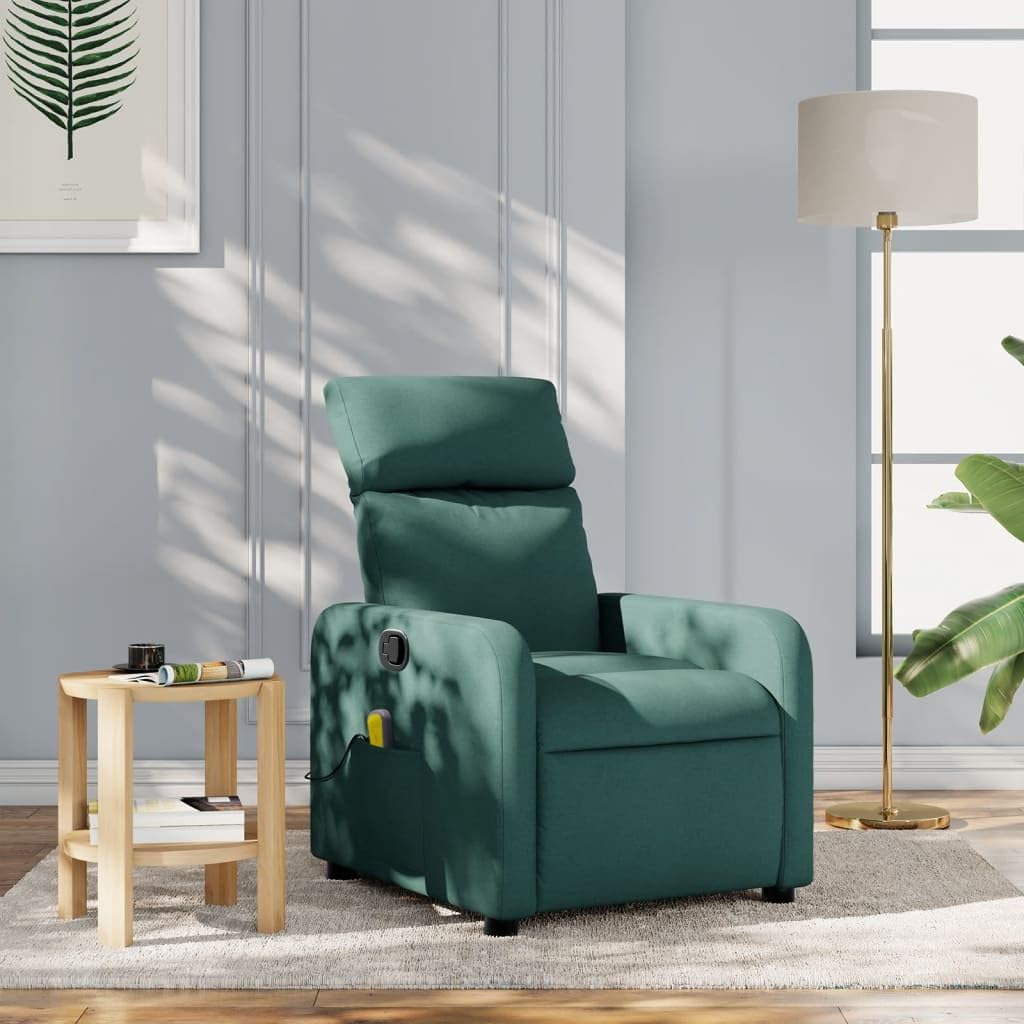 Fauteuil de massage en tissu Solivagant de couleur vert foncé, l'élégance du modèle 4180