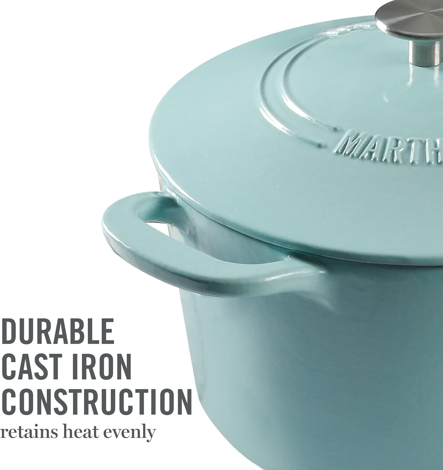 Martha Blue 7qt Enameled Cast Iron Dutch Oven