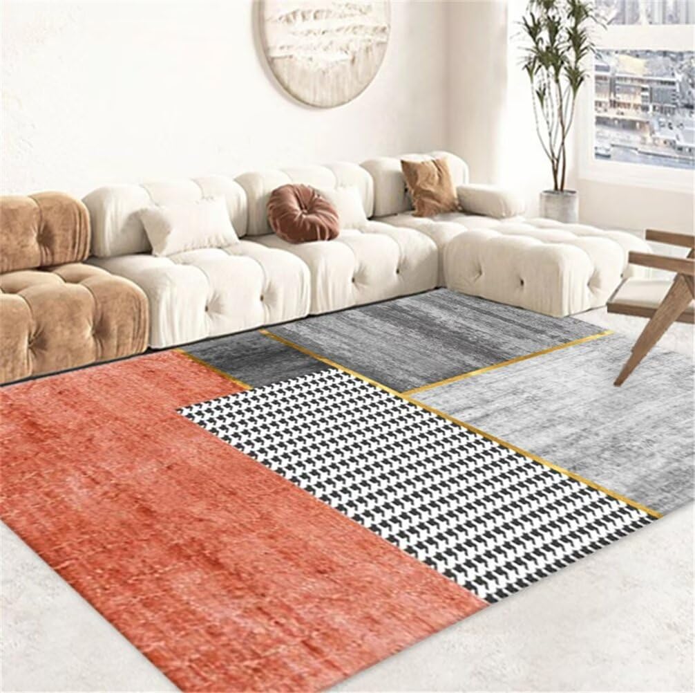 Tapis enfant 150x200cm grand tapis chambre ado route gris lavable