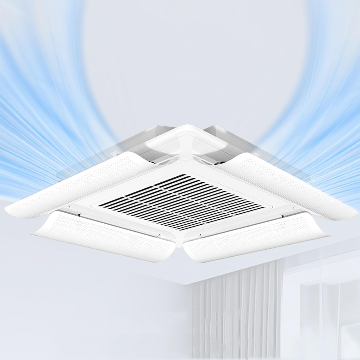 Central Air Conditioning Deflector, Ceiling Air Conditioner Wind Deflector, Prevent Direct Blow, Inclinazione Angle Adjustable, Installazione Facile (4 Pack)