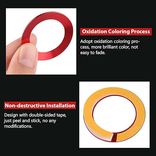 Miniatura 4 de LECART Anillo de cubierta de botón de arranque para Jeep Cherokee/Grand Cherokee 2014-2024, accesorios de automóvil, decoración interior roja,