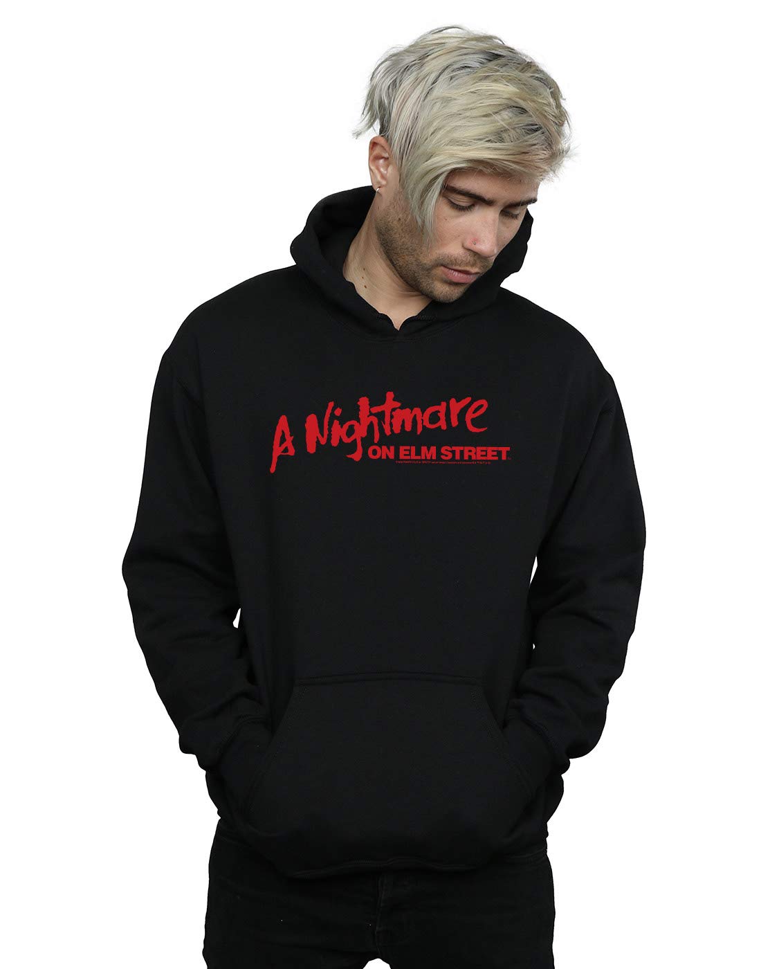 Absolute Cult A Nightmare On Elm Street Men's Red Logo Hoodie Black Medium