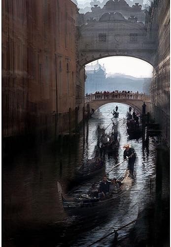 Miniatura 3 de ArtDirect Venecian Simbols 14x18 Black Modern Wood Framed with Double Matting Museum Art Print by Malovrh, Milan