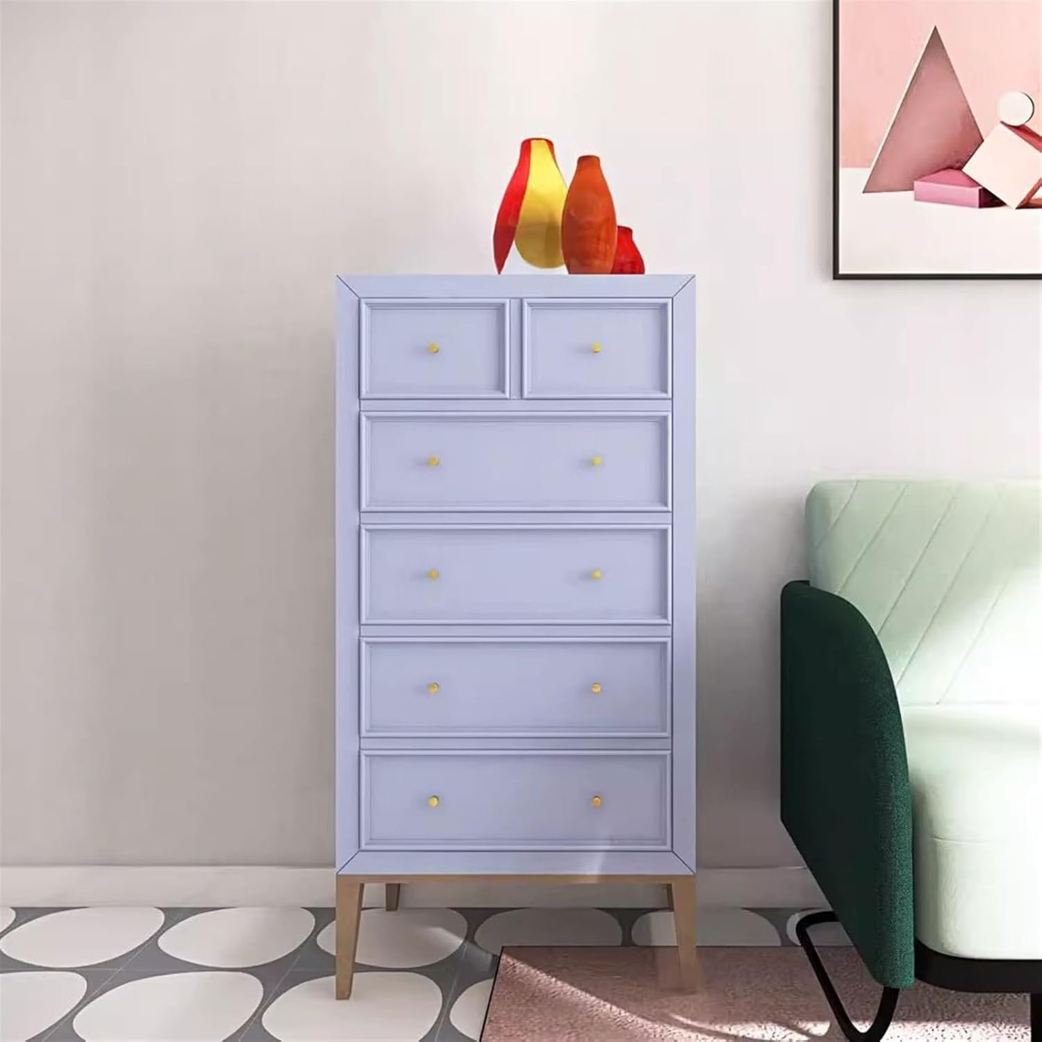 収納 チェスト アメリカン 6 引き出しチェスト無垢材の寝室のチェストリビングルームモダン背の高いドレッサー装飾ライト高級バケットク