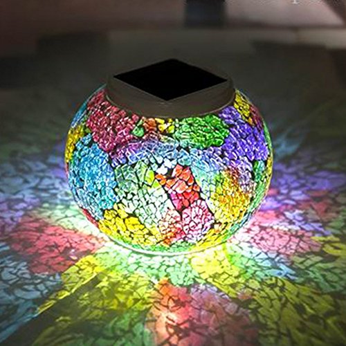 Solar Table Lights - SurLight Solar Glass Ball Lights Color Changing Solar Garden Lights, Solar Decorative Lights, LED Night Lights for Table Home Garden Patio Decor