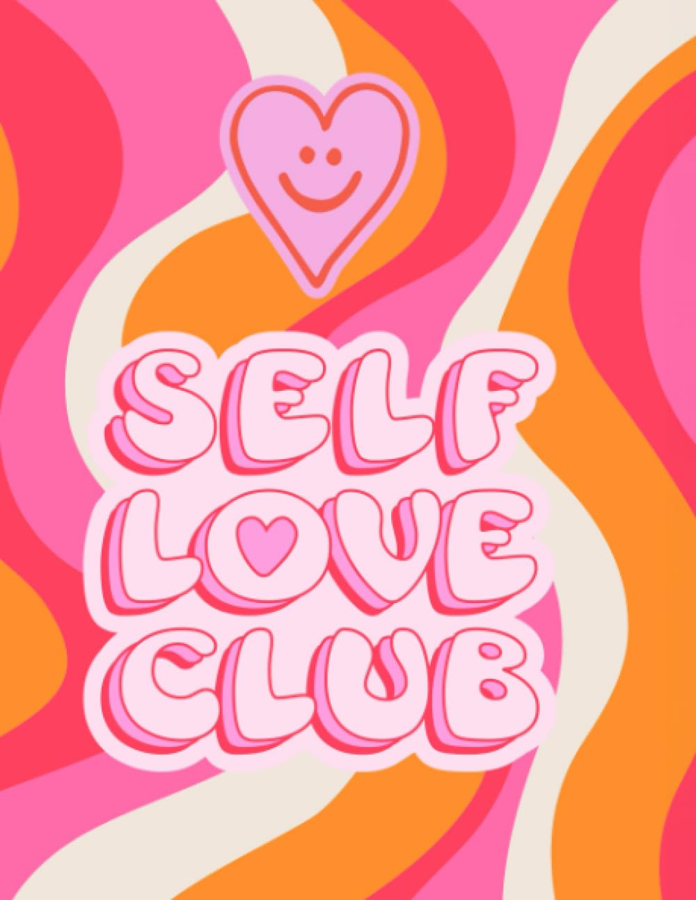 Sunflower & Co. Stylish Mini Softcover Notebook, Journal with 160 Lined Pages, Bold Retro "Self Love Club" Notebook