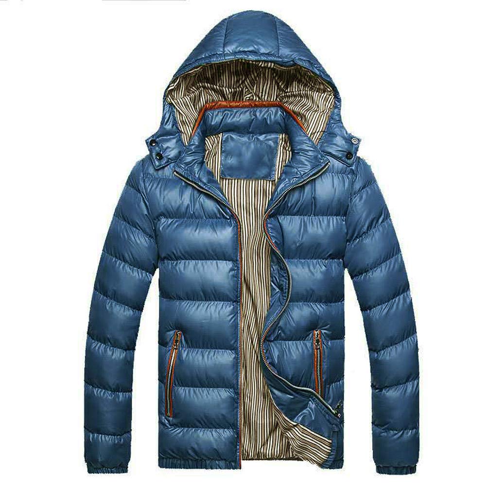Bokeley Men's Winter Hooded Quilted Thickening Puffer Coat Padded Jacket Parkas Outwear Down Coat