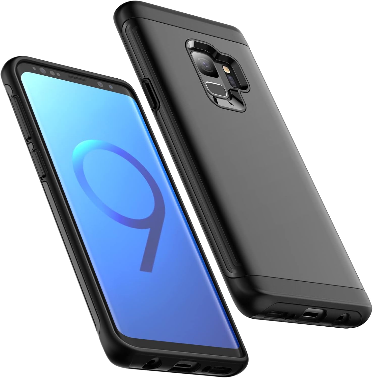 JETech Heavy Shockproof Case for Samsung Galaxy S9, Dual Layer Rugged Protective Phone Cover with Shock-Absorption (Black) JETech Heavy Shockproof Case for Samsung Galaxy S9, Dual Layer Rugged Protective Phone Cover with Shock-Absorption (Black)