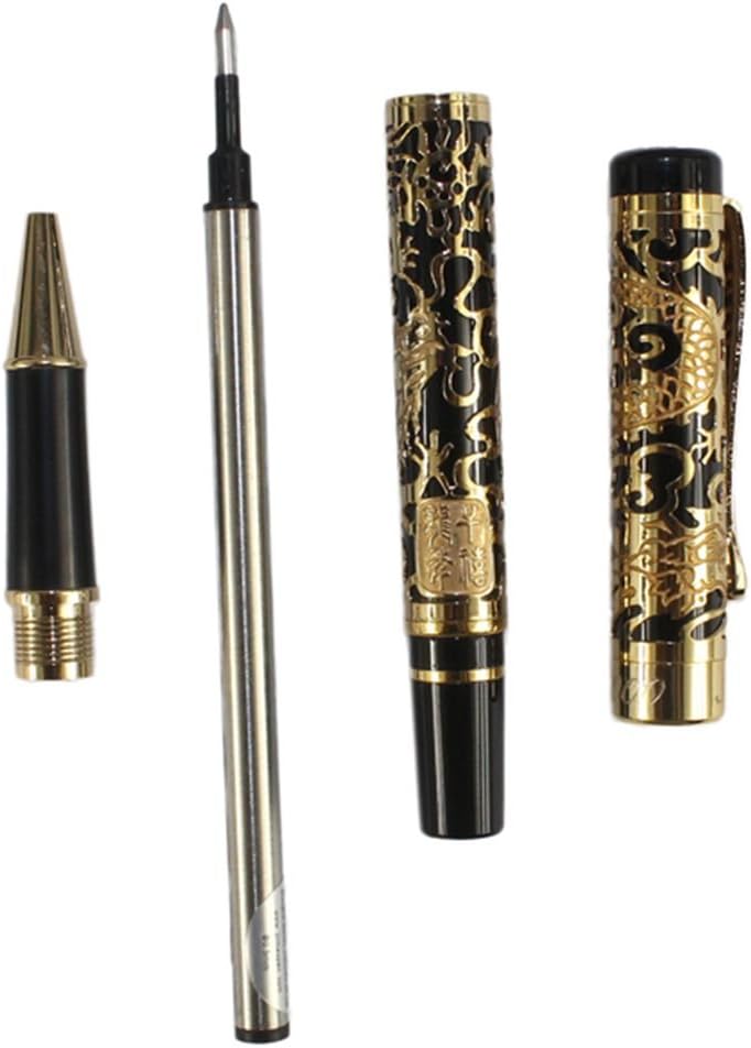 Gullor Advanced Rollerball Pen Jinhao 5000 Black and Gold Dragon Year with Gift Box