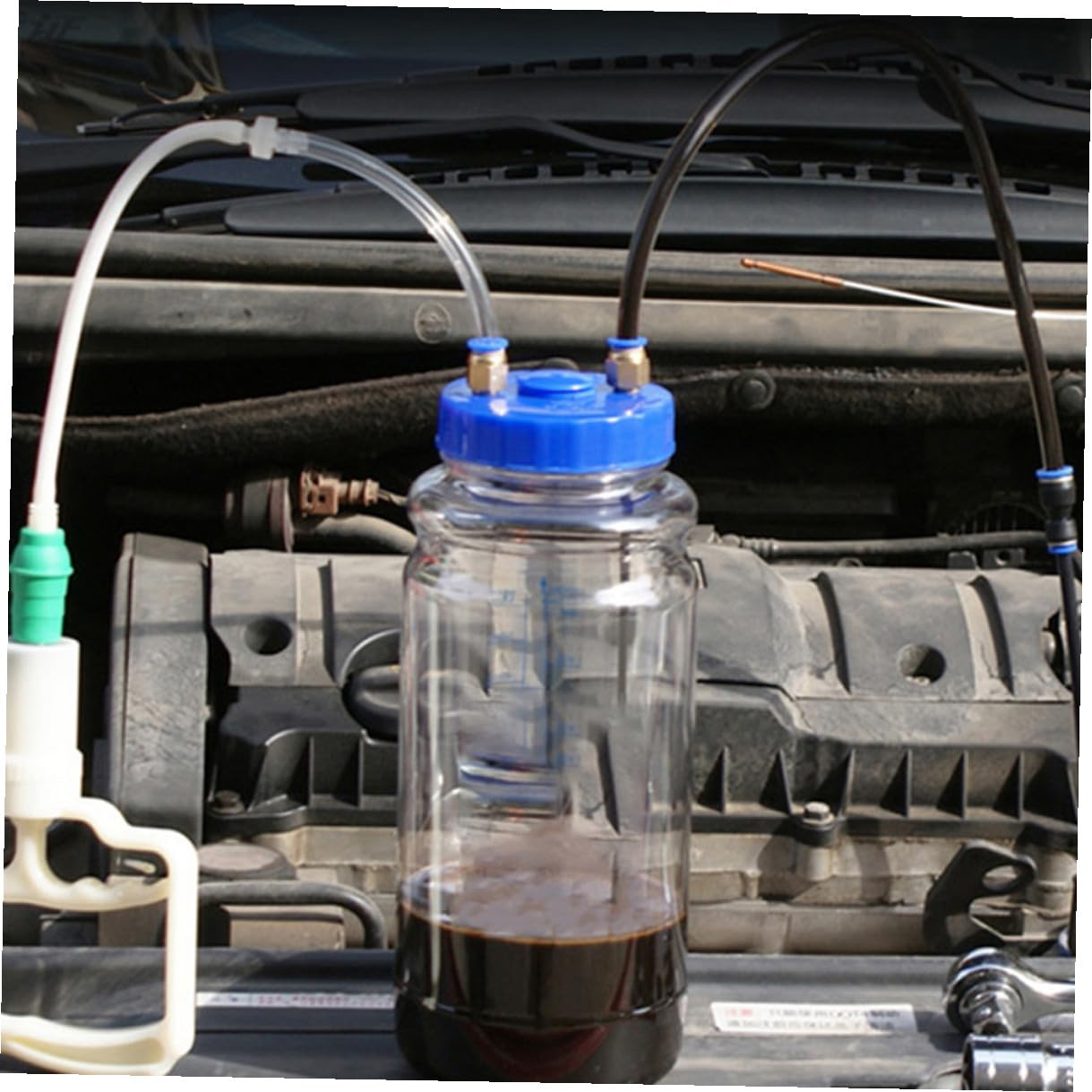 Cabilock Kit Bomba Extractora de Aceite Manual para Coche Herramienta de Reparación con Depósito Cierre de Presión Negativa para Mantenimiento Automotriz