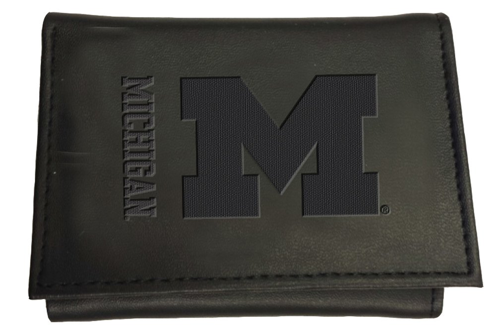 Team Sports AmericaLeather Michigan Wolverines Tri-fold Wallet