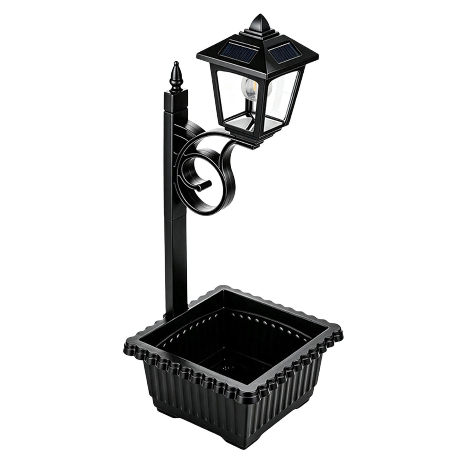 Generisch Solarny słupek lampy z donicą na rośliny, lampa solarna 2 w 1