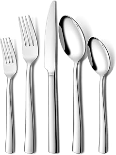 Terlulu Cutlery Set for 6 People, 30-Piece Stainless Steel Cutlery Set, Cutlery Set with Knife, Fork, Spoon, High-Quality Stainless Steel Cutlery, Highly Polished and Dishwasher Safe