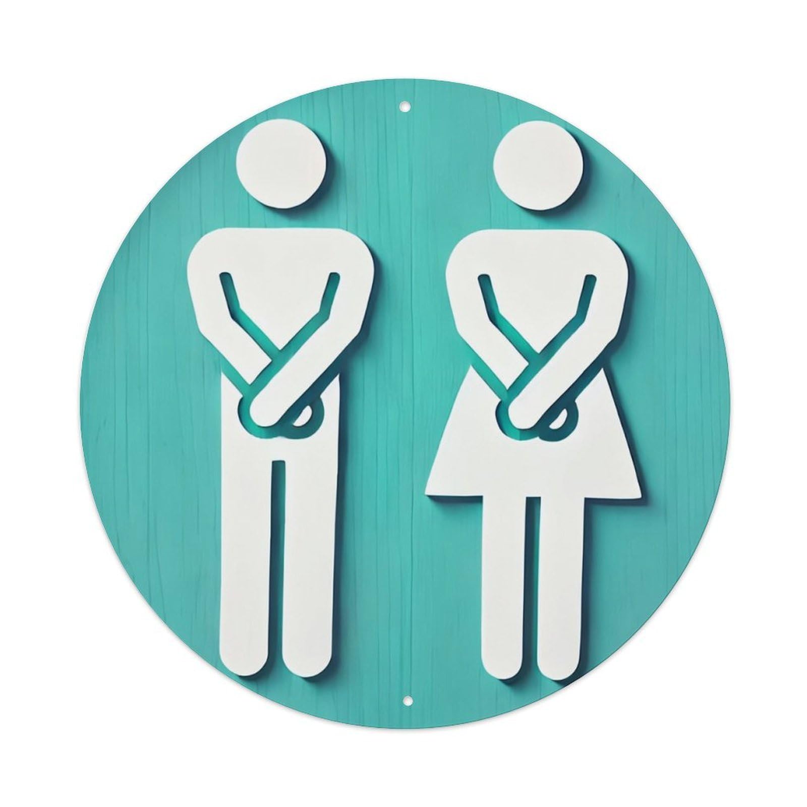 Restroom Sign With Crossed Arms Tin Sign Metal Poster Vintage Metal Signs for Home Man Cave Bar Cafe Kitchen laundry room Wall Decorations 8x8 inches
