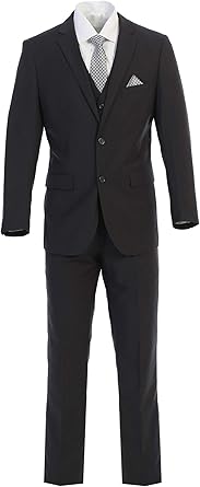 King formal wear elegant men's charcoal gray three piece suit Clearance