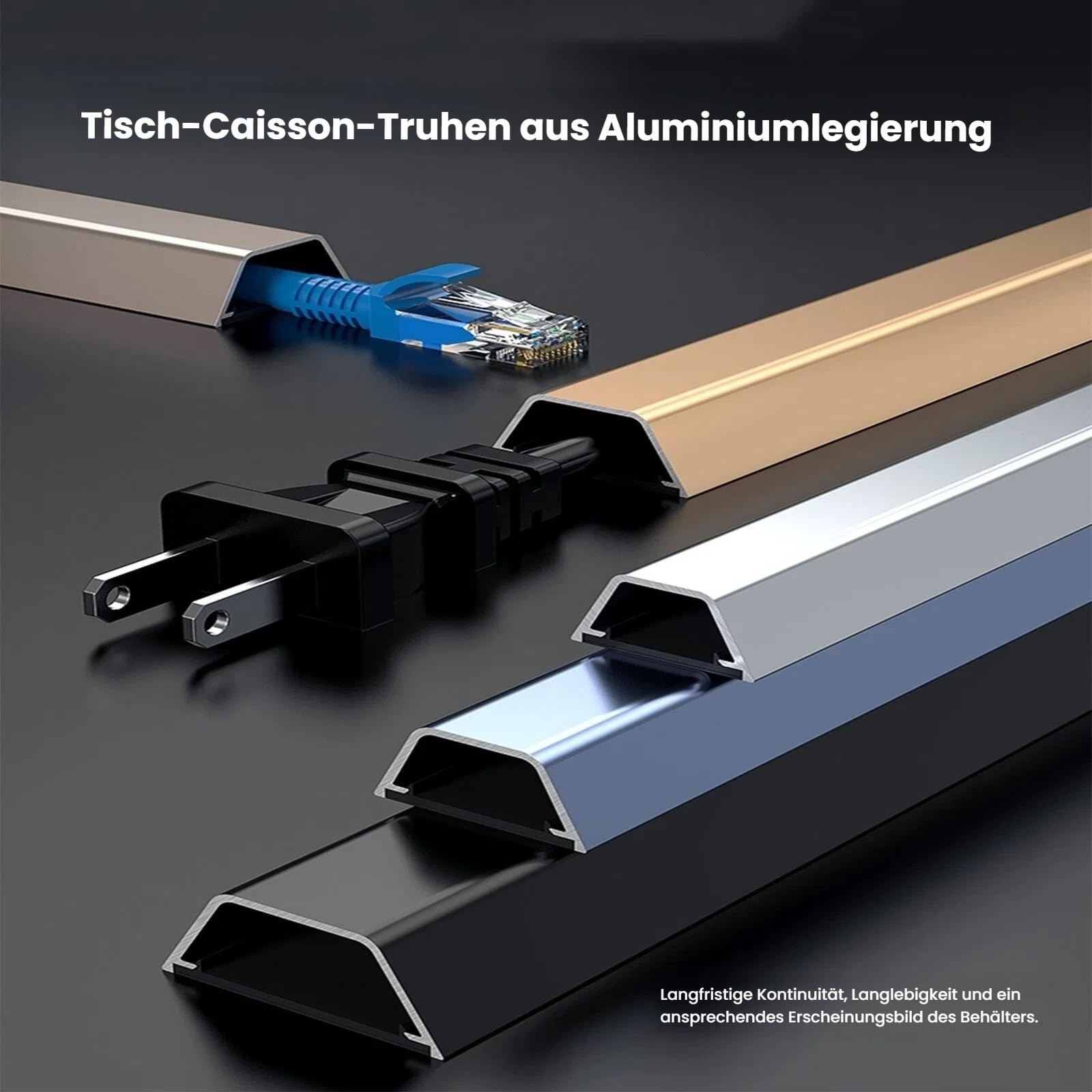 Selbstklebender Aluminium Kabelkanal 100 cm*3 Stück Breite 15/20/30 Mm – Kabelmanagement Kabelabdeckung Für Elektrische Leitungen, Boden- Und Wandmontage(Rose Gold,20mm)