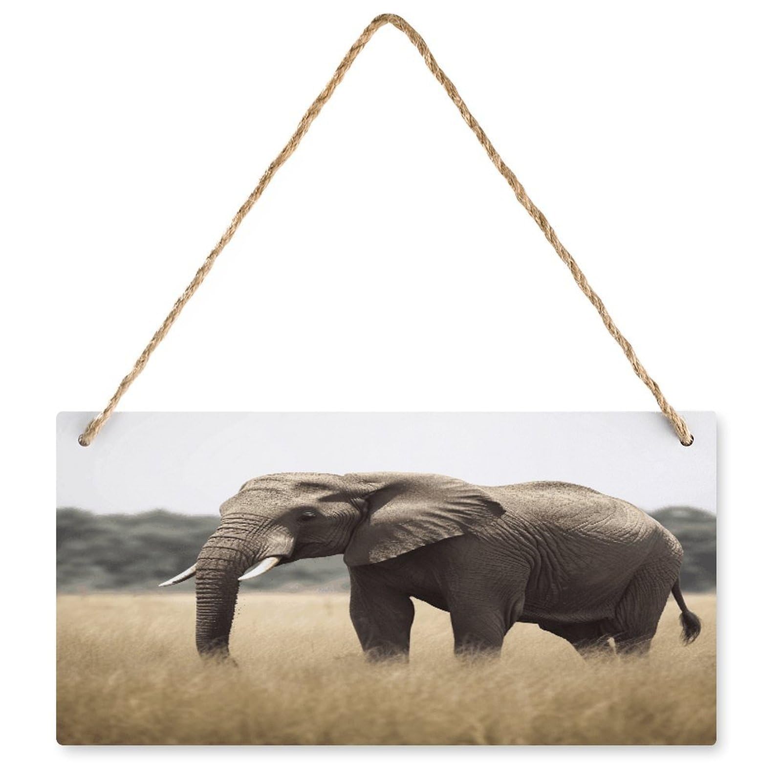 Fodpand Style Elephant Wall Art Wooden Hanging Sign Decor, Artwork For Wall Decoration, Funny Plaque For Bedroom Kitchen Living Room Home Decoration 9.8 X 4.9 Inch