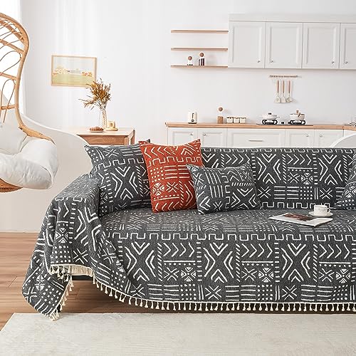 VClife Couch Cover Japanese Style Sofa Cover with Tassel, Soft