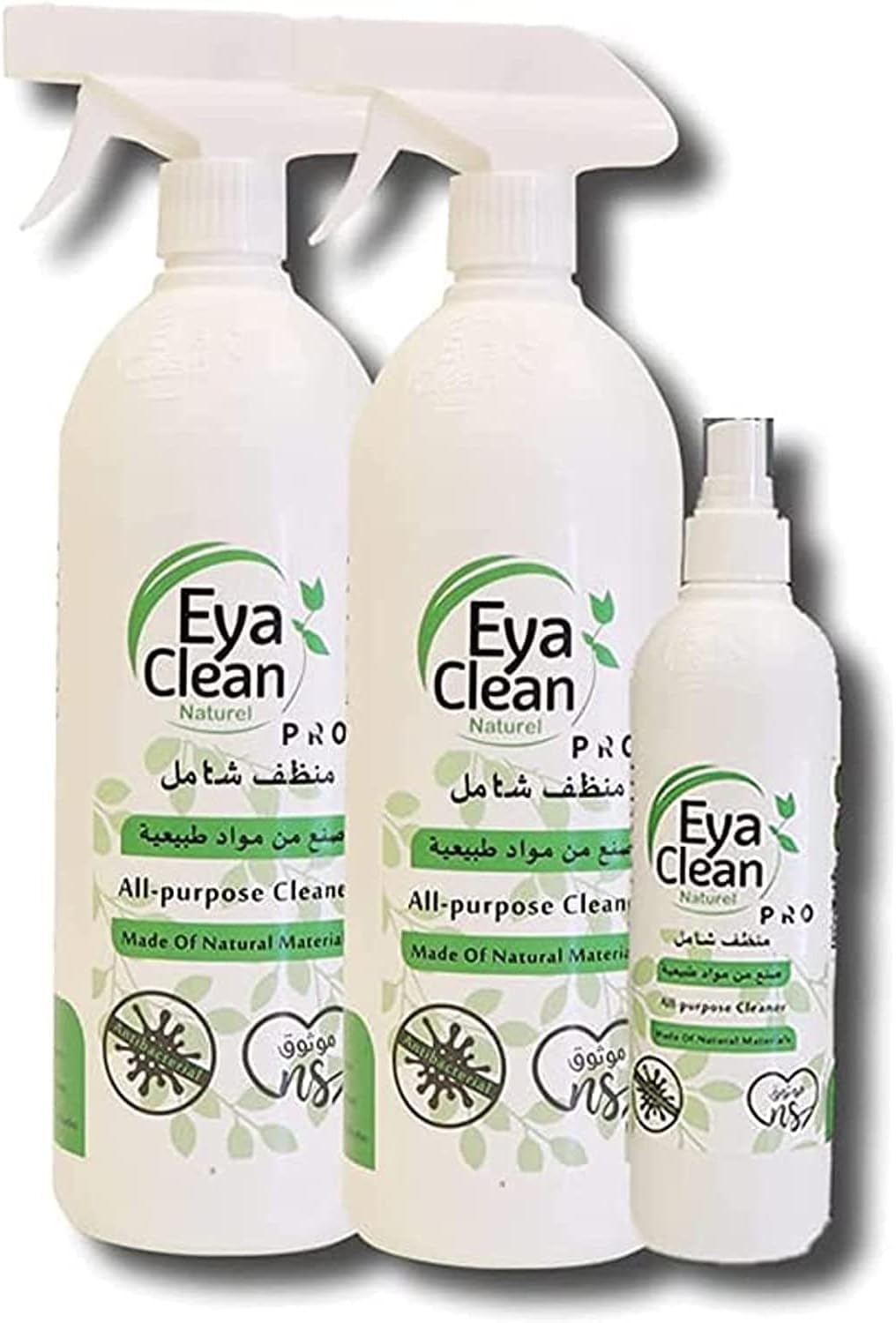 Eya Clean Pro All Purpose Cleaner, Multi Purpose Home and Kitchen Cleaning Spray for Surface Cleaner, Floor Cleaner, Non Toxic, 100% organic and 0% chemicals - 2x1 ltr and 350 ml free