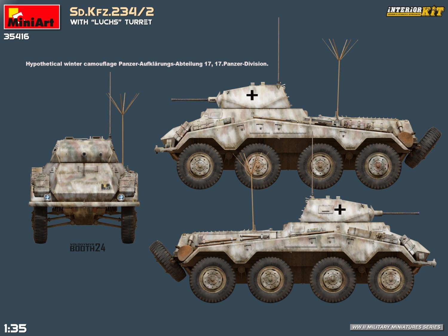 (MIN35416) - Miniart 1:35 - SD.Kfz.234/2 with 'Luchs' Turret (INT Kit)