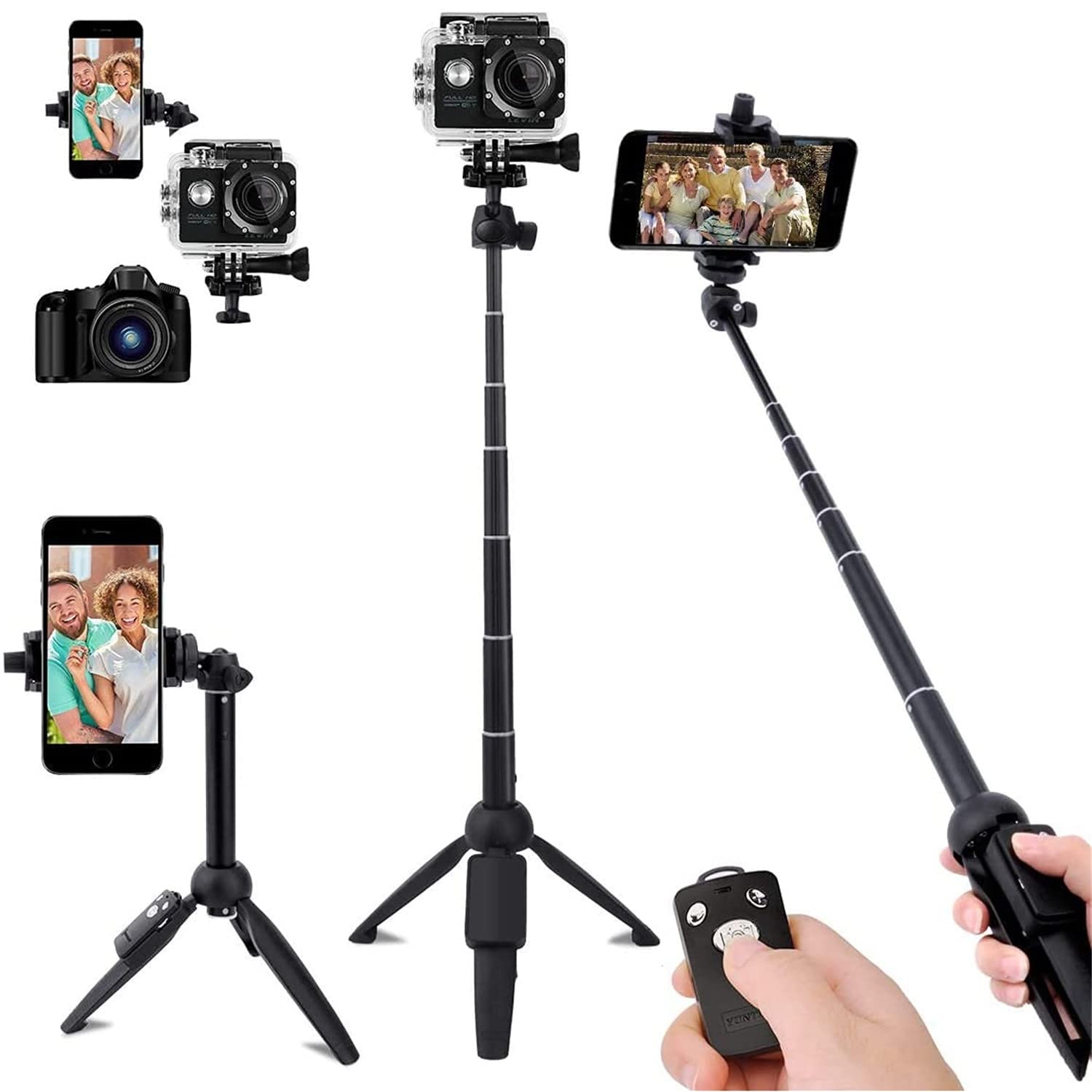 Digital Selfie Stick Tripod 40 Inch Extendable Selfie Stick Tripod&Wireless Remote Control for iPhone 16 15 14 13 12 11 Pro X 8 7/for Samsung Galaxy S24 S23 S22 S21/for Huawei Xiaomi LG etc