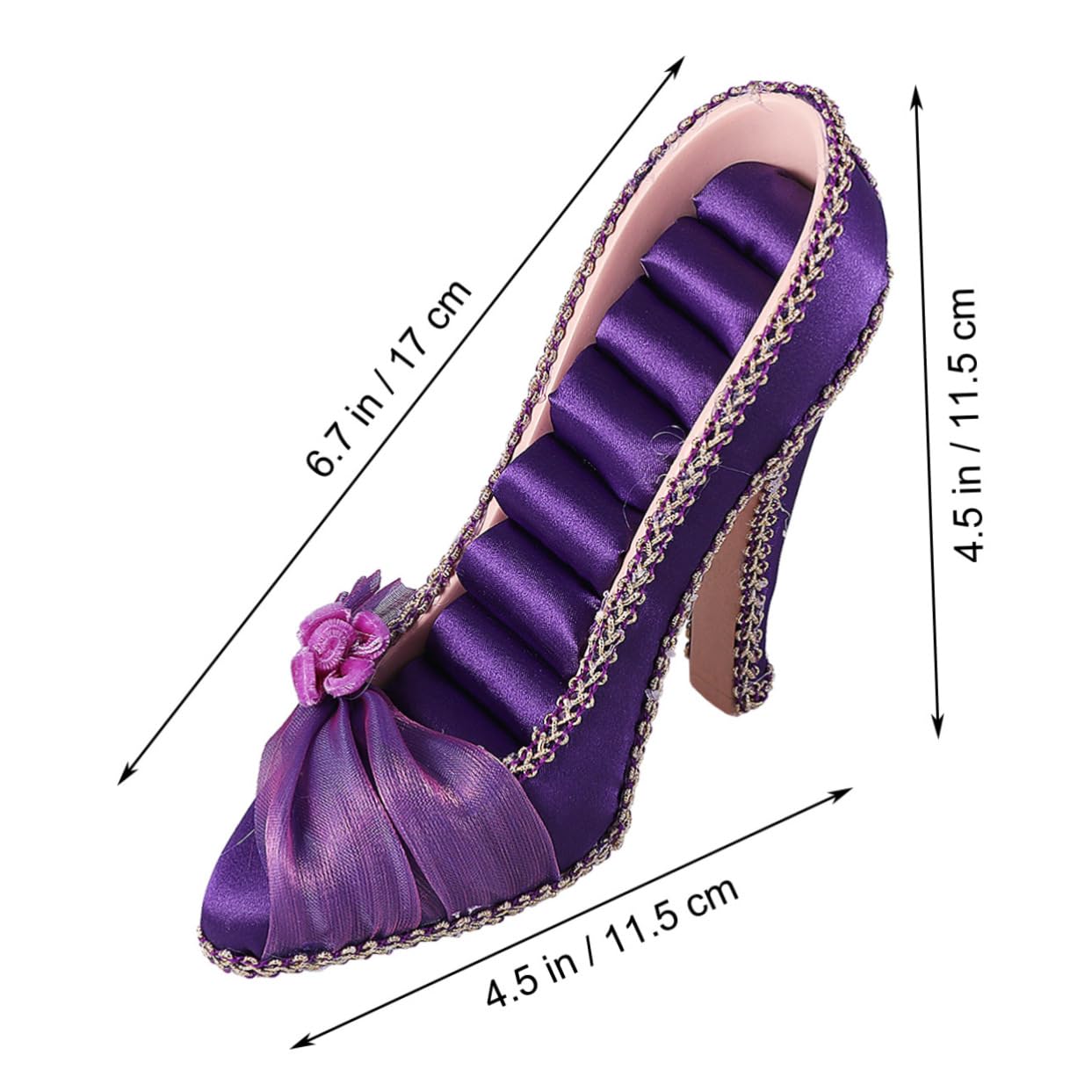 FOMIYES Creative High Heeled Shoes Jewelry Display Stand Chic Ring Organizer for Earrings Accessories Stylish Home Decor Purple Finish for Organized Storage