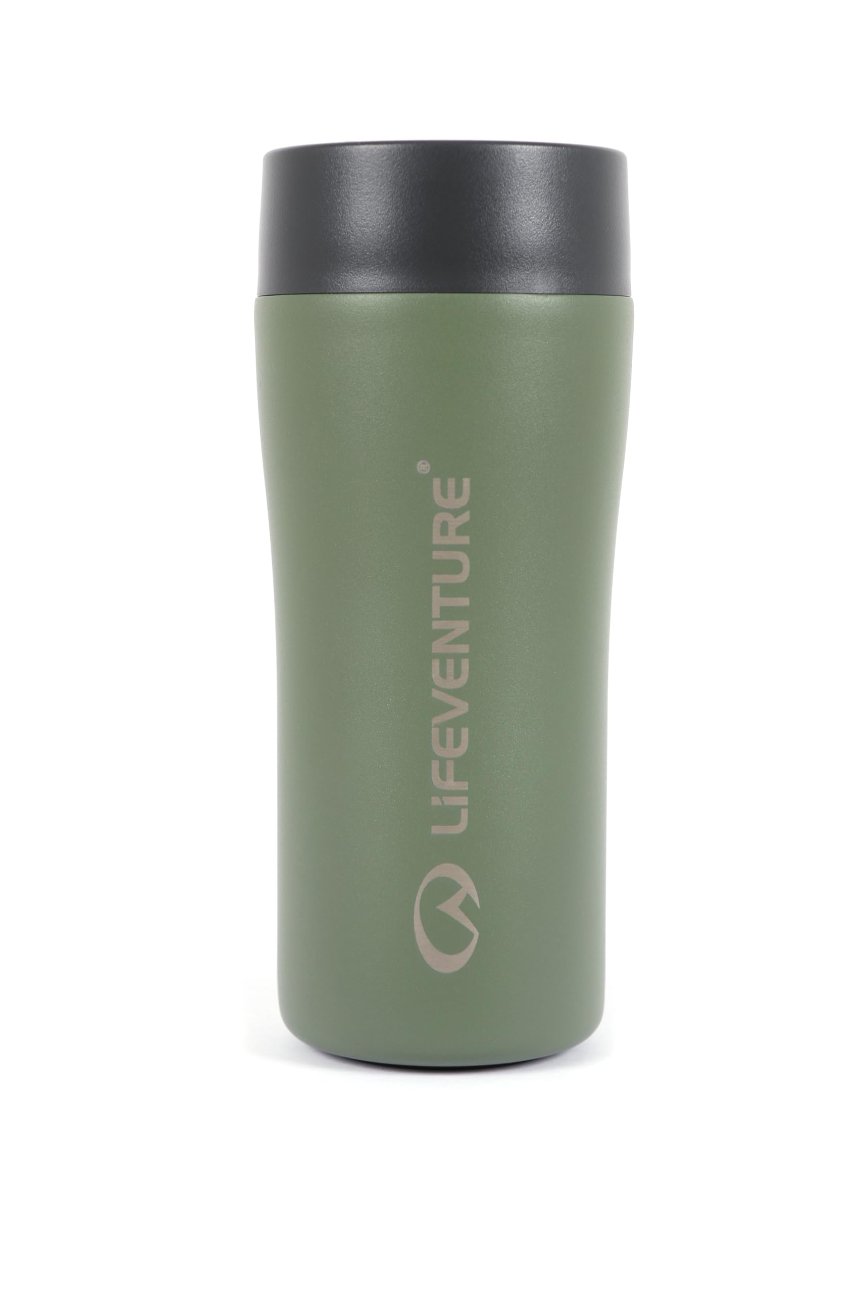 Lifeventure One-Touch Thermal Mug, 360° Push-Click Commuter Lid, 350ml, Khaki