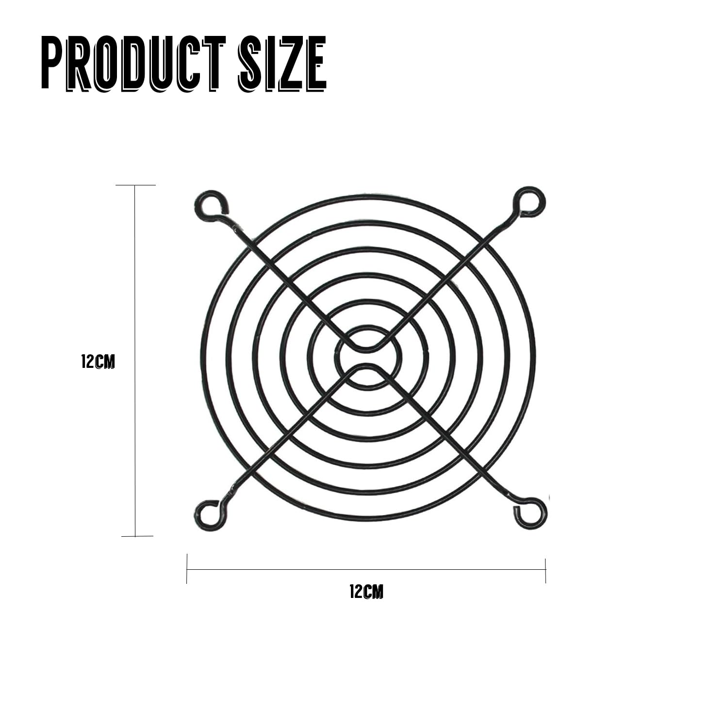 Griglia in Metallo, 5 Pezzi Griglia di Protezione per Ventola, Ventole da 120 x 120 mm Griglia Della Ventola di Raffreddamento, Protezione per Griglia in Metallo, Griglia Protettiva per Ventola