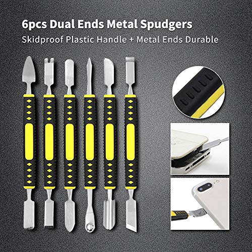 17 In 1 Electronics Repair Tools Opening Pry Tool Kit With Dual Ends Metal Spudgers And Black Tweezers For Ipad Tablets Laptop Electronics Device Mobile Phone #TOP2