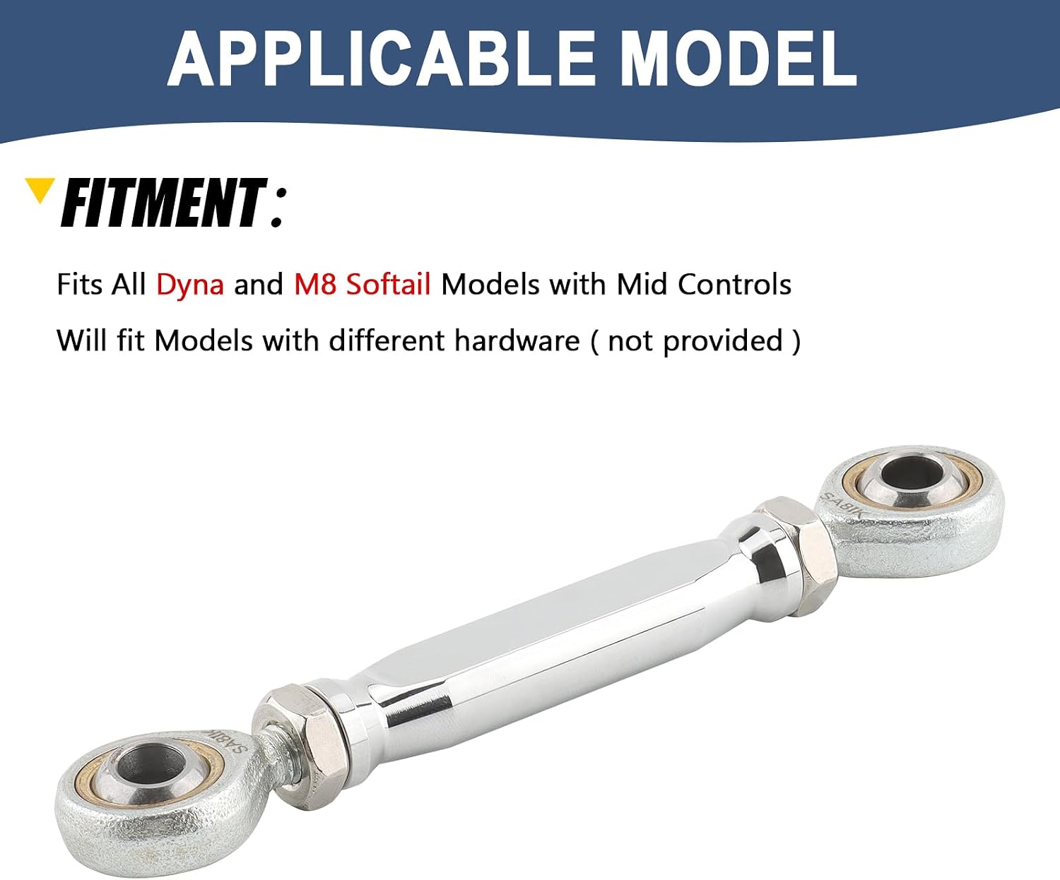 Shift Linkage Motorcycle Shifter Linkage Rod Fit for Dyna Super Glide Fat Bob Wide Glide Low Rider M8 Softail with Mid Controls (Chrome)