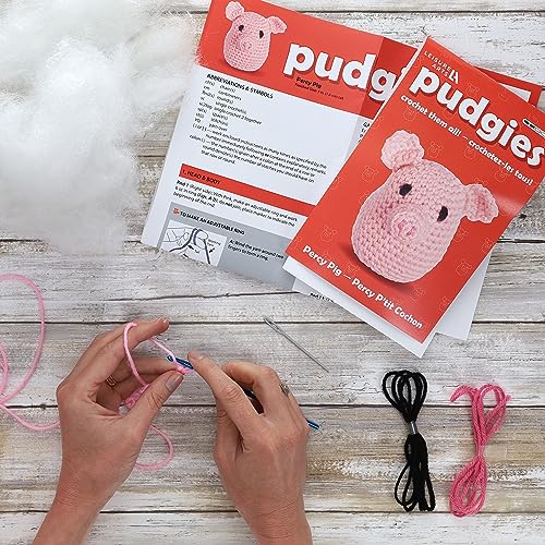 Image of LEISURE ARTS - Crochet Kit, Pudgies Percy The Piggy, 3 inch, Crochet Kit for Beginners, Complete Kit, Animal Kits, Animal DIY Amigurumi Kits