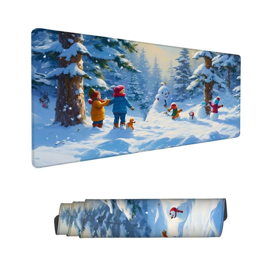 Podkładka pod mysz pod mysz pod biurko, podkładka pod mysz 1200 x 600 mm, podkładka pod mysz bałwan antypoślizgowa wodoodporna podkładka pod mysz dla graczy, podkładka pod mysz z przeszytymi