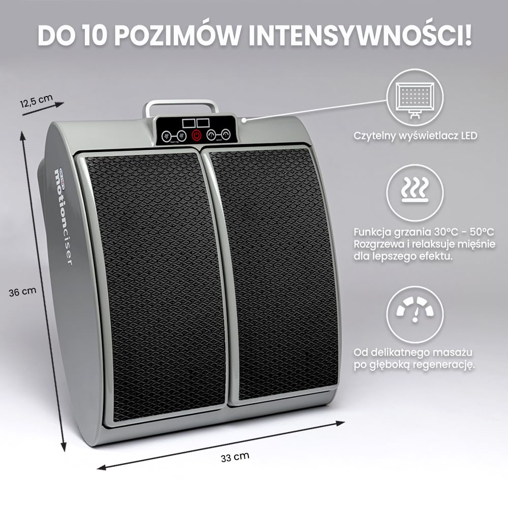 Masażer do Stóp i Nóg 10 Poziomów Intensywności z Funkcją Grzania 30-50°C Pilot LED