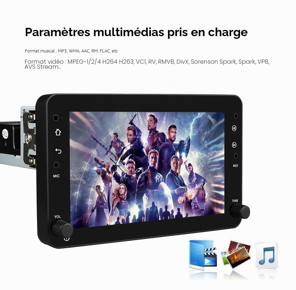 Android 14 7 pouces Autoradio pour Alfa Romeo 159 et Spider 4 core 2 Go et 32 Go de mémoire, prend en charge voiture sans fil carplay/Android, volant WLAN/4G, AM/FM