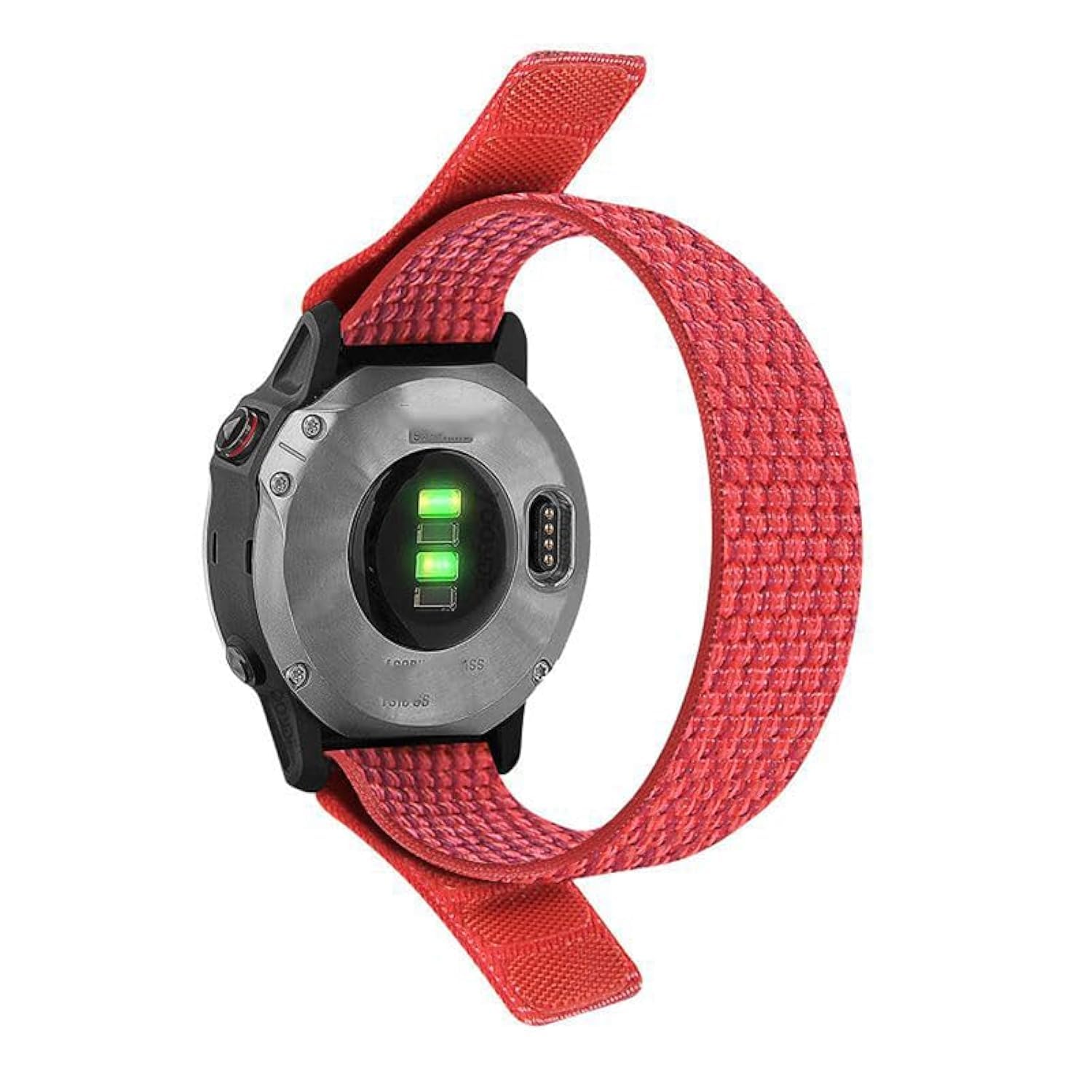 26mm Strap for Garmin Fenix 7X Pro / 6X / 5X Plus/epix Pro 51mm watch band, Quick Dry Woven Nylon Bracelet for Garmin tactix 7 Enduro Instinct 2X Ultralight Wristband (red)