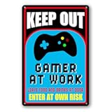 Funny Gamer Sign Gaming Decor For Boys Room Keep Out Gamer At Work Signg Gaming Room Wall Door Decor Gaming Room Accessories Teen Room Decoration Gaming Posters Boy Cool Gaming Bedroom Decorations