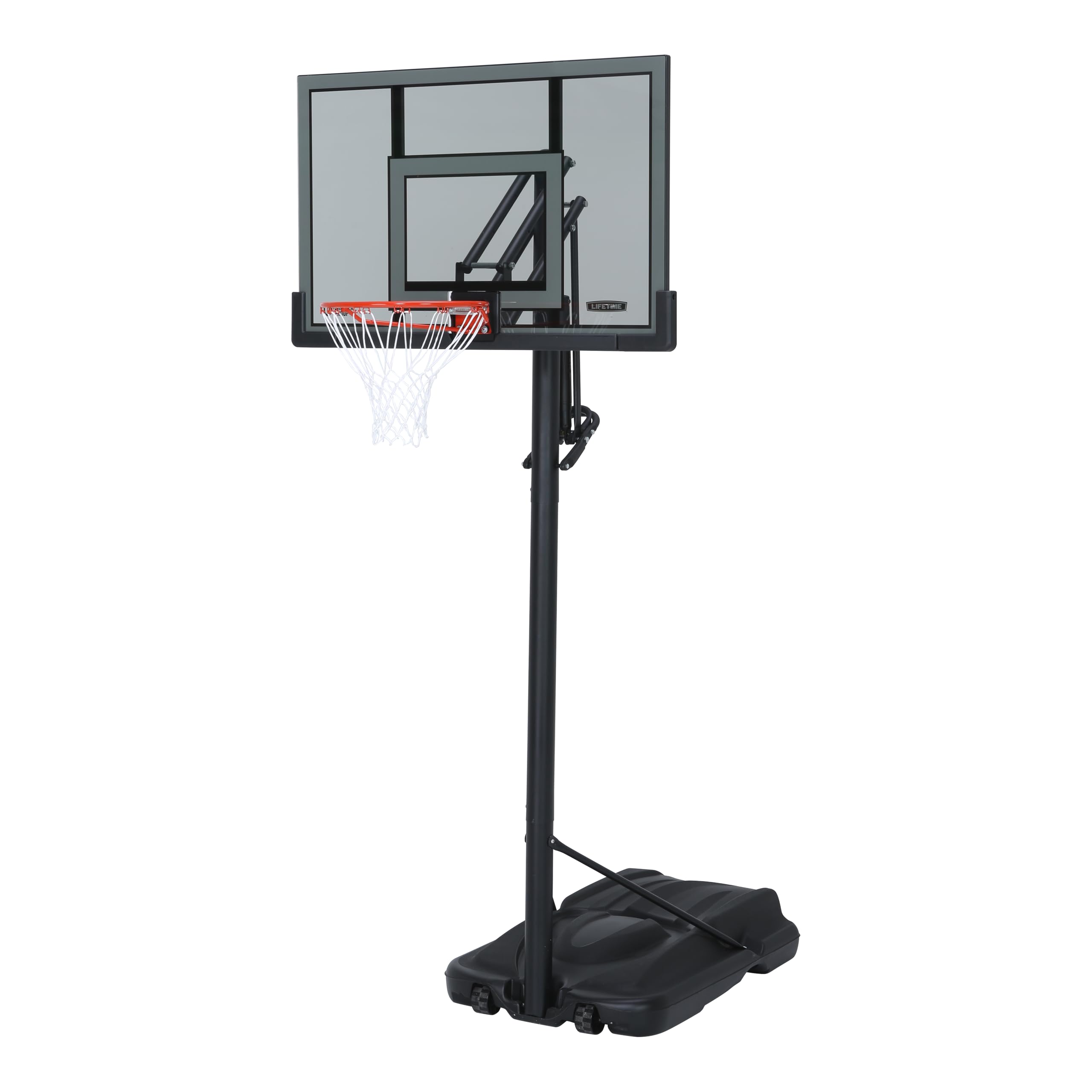 Lifetime Adjustable Portable Basketball Hoop, 52-Inch Backboard, 7.5-10 ft Power Lift Height Adjustment