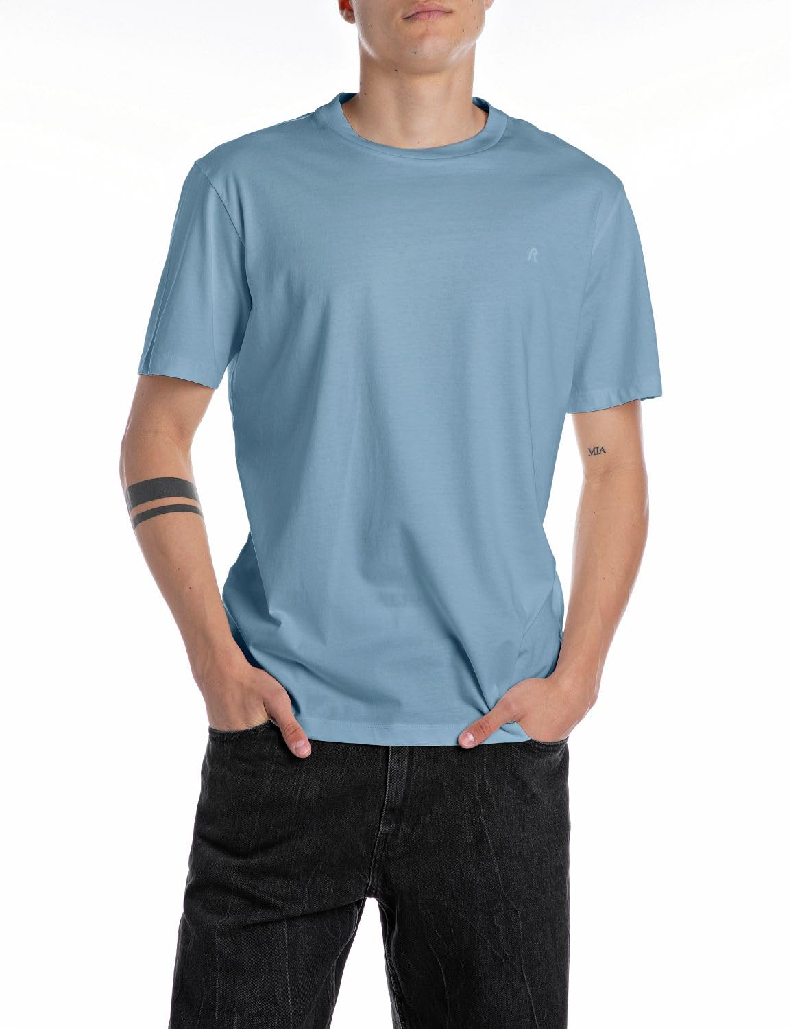 Replay Maglietta da Uomo, 388 Grigio Medio, XS