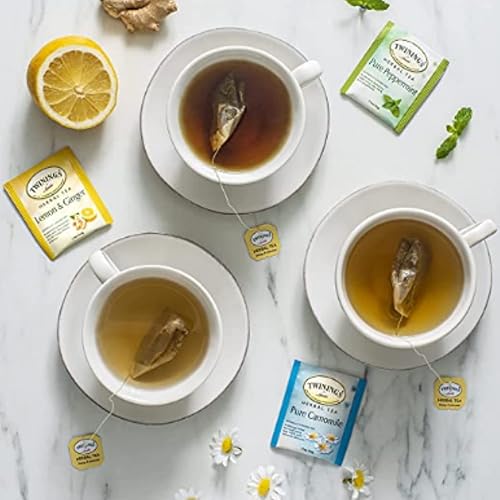 Miniatura 6 de Paquete variado de té de hierbas de menta pura limón y jengibre y manzanilla pura 20 unidades paquete de 3