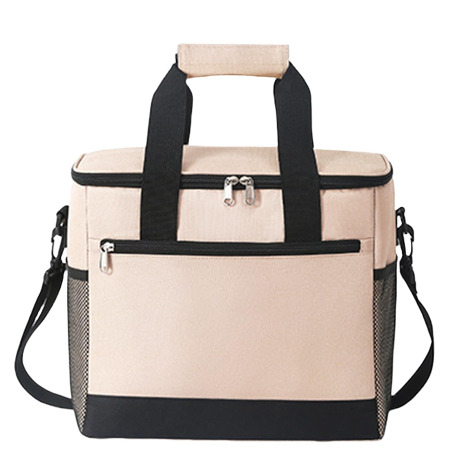 Spacious 18L outdoor insulated lunch bag keeps food organized and cool for picnics and camping