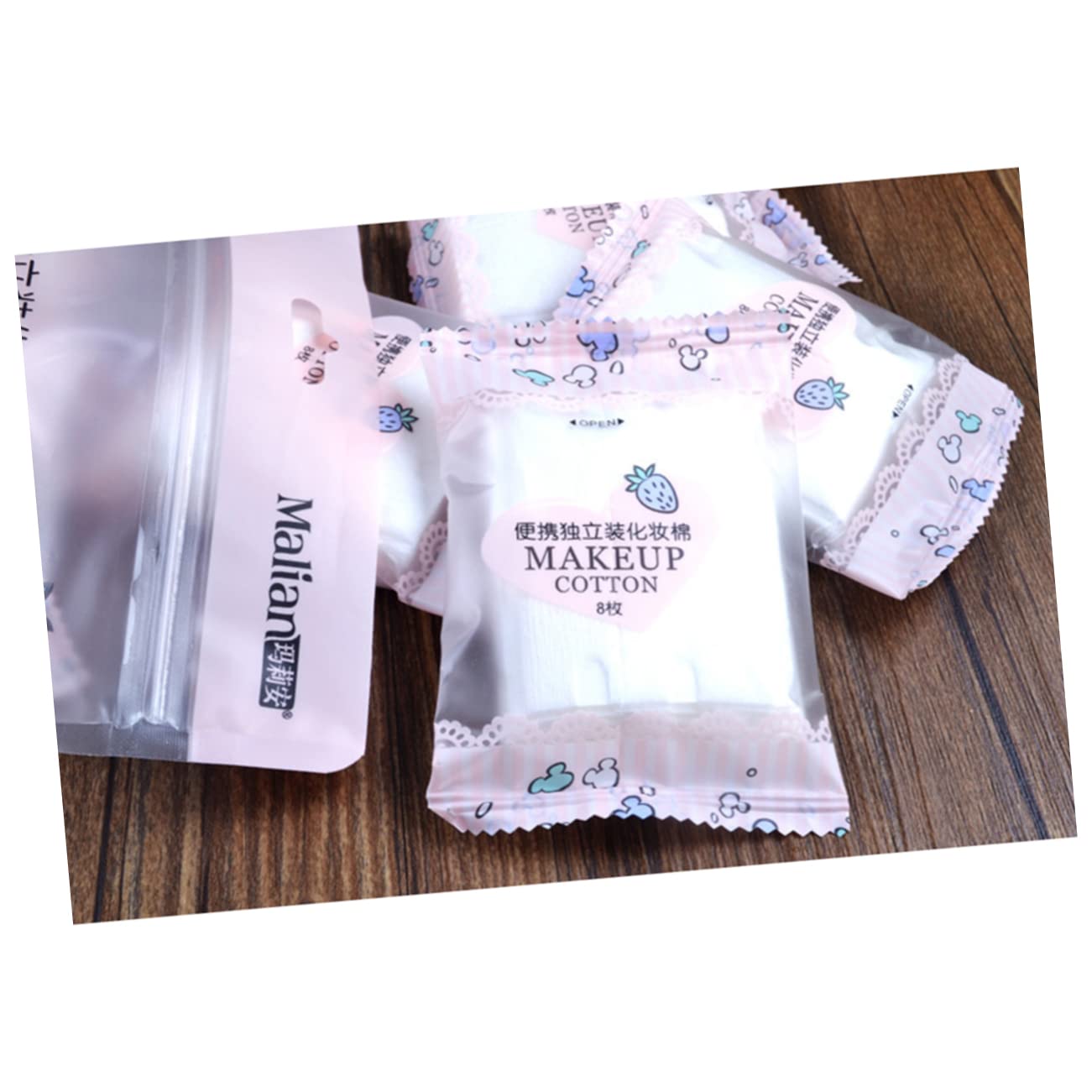 FRCOLOR Nonwovens Fabric Makeup Remover Cotton Pads 64 Pcs Square Cotton Piece for Face Clean Pads Face Gentle Enough for Travel Random